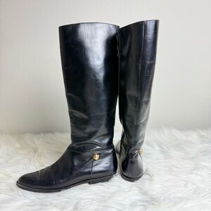 Salvatore Ferragamo Black and Cream Leather Interior